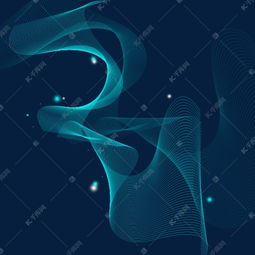 抽象設計藍色科技曲線元素素材免費下載 千庫網助力材料科技視覺表達